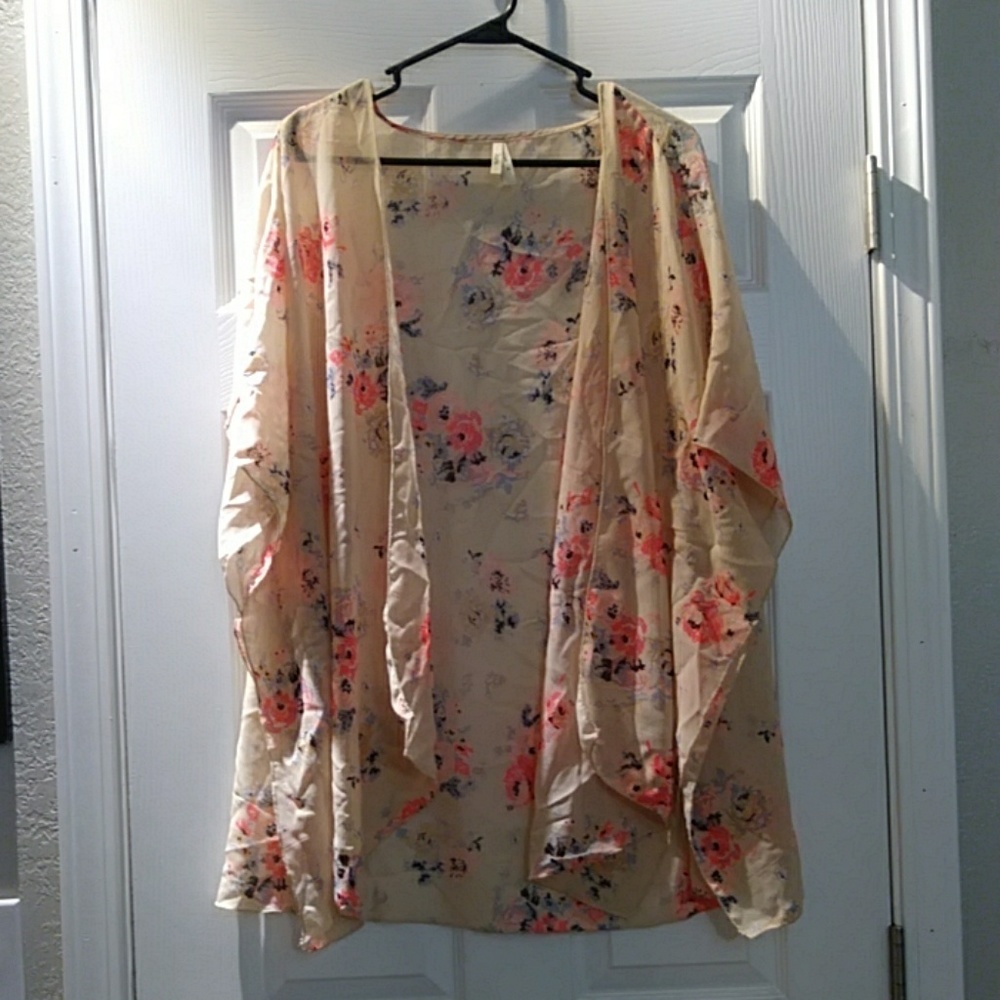 2X Truth NYC floral sheer Cardigan